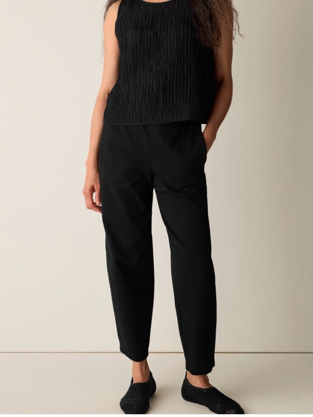 Eileen Fisher Navy Flex Ponte Lantern Pant
